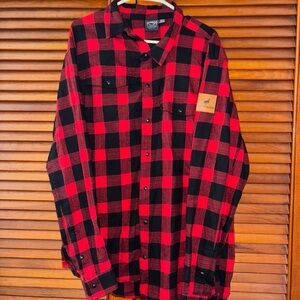Men’s storm tech, with Bronco logo Red and Black Plaid Men's Shirt